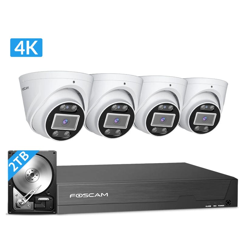 Foscam FNA108E-T4-2T 8 Channel Intelligent 4K UHD Cameras Kit with 2TB HDD and 4pcs 8MP Turret Cameras Foscam FNA108E-T4-2T 8 Channel Intelligent 4K UHD Cameras Kit with 2TB HDD and 4pcs 8MP Turret Cameras